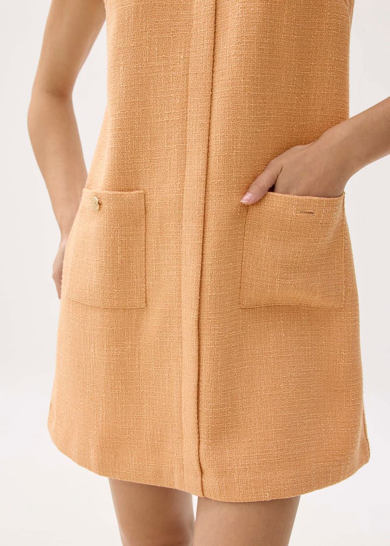 Tweed Scoop Neck Shift Mini Dress - Image 4